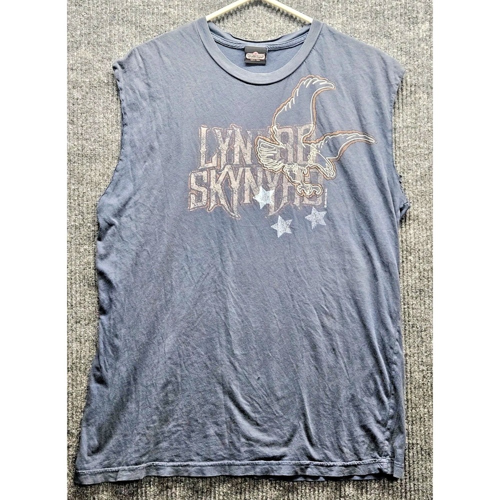 2005 Lynyrd Skynyrd Cutoff Tank Top L Wonderland USA Eagle Stars Vintage Rock